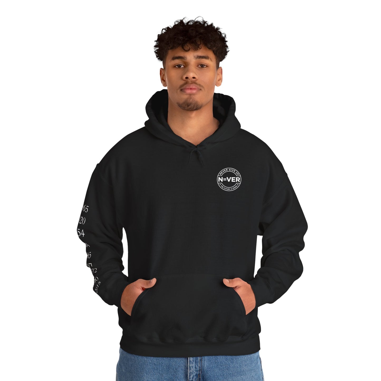 Anniversary Years Hoodie — Minimal Retro Logo Pullover with Sleeve Milestone Dates