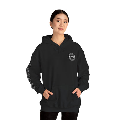 Anniversary Years Hoodie — Minimal Retro Logo Pullover with Sleeve Milestone Dates
