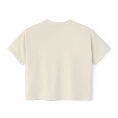 Reading Is Radical Women’s Boxy Tee — Vintage Bookshelf Graphic