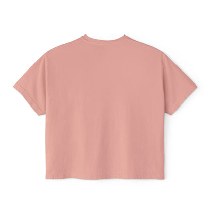 Reading Is Radical Women’s Boxy Tee — Vintage Bookshelf Graphic