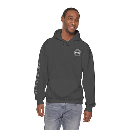 Anniversary Years Hoodie — Minimal Retro Logo Pullover with Sleeve Milestone Dates