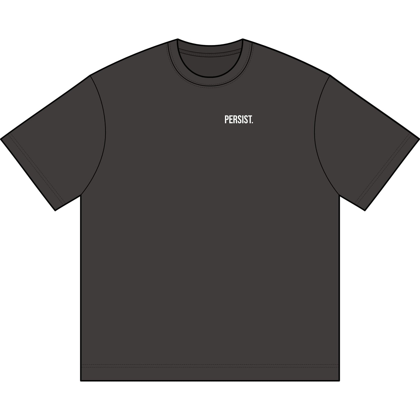 Persist. Embroidered Oversized Boxy T-Shirt | Minimalist Streetwear Tee