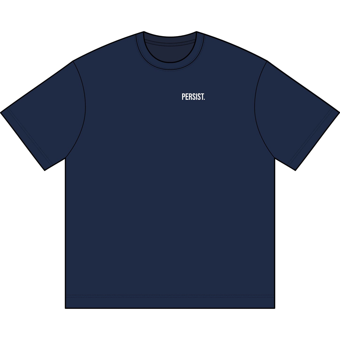 Persist. Embroidered Oversized Boxy T-Shirt | Minimalist Streetwear Tee