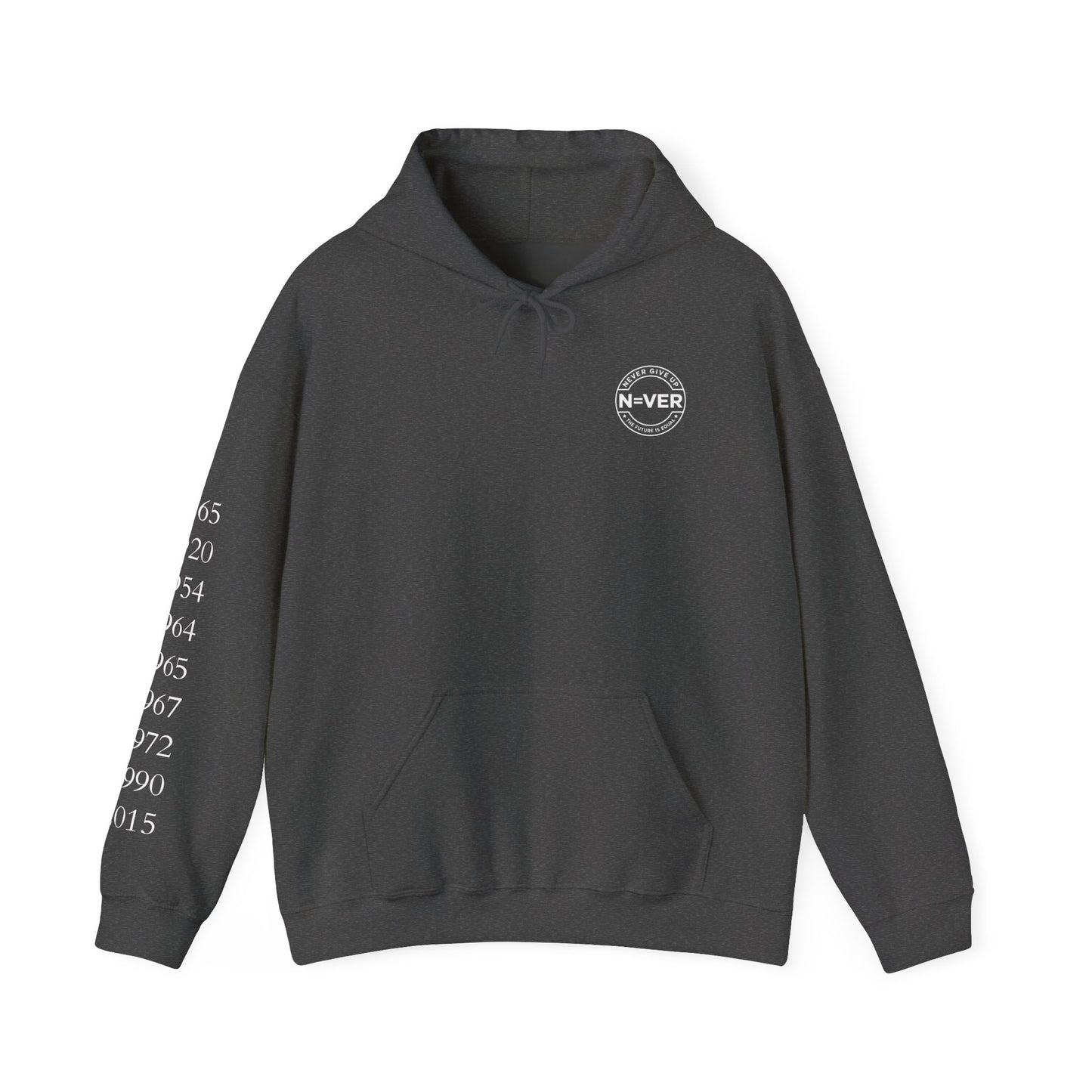 Anniversary Years Hoodie — Minimal Retro Logo Pullover with Sleeve Milestone Dates