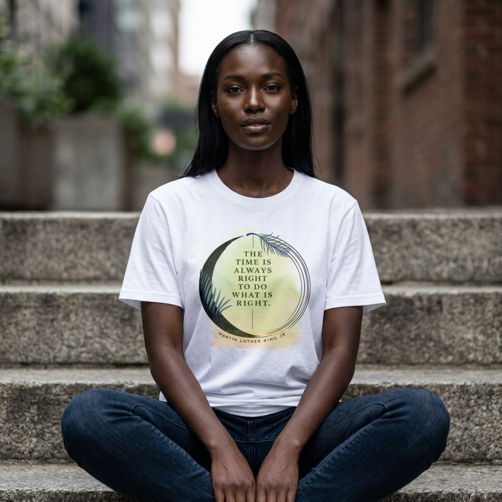 Inspirational Quote T‑Shirt — "The Time Is Always Right to Do What Is Right"