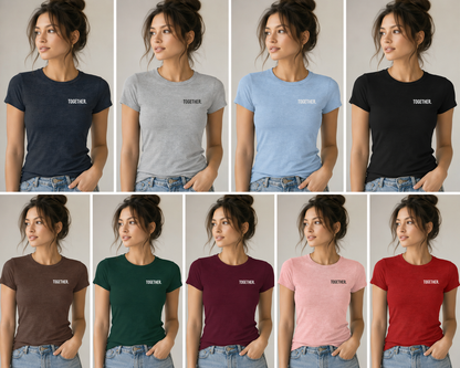 Together. Women's Fitted Baby Tee | Modern Statement Tee