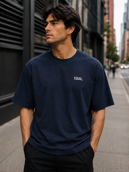 Equal. Embroidered Oversized Boxy T-Shirt | Minimalist Streetwear Tee
