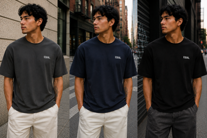 Equal. Embroidered Oversized Boxy T-Shirt | Minimalist Streetwear Tee
