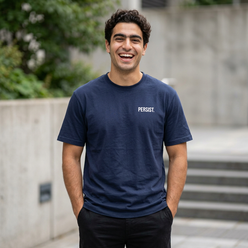 Persist. Embroidered Oversized Boxy T-Shirt | Minimalist Streetwear Tee