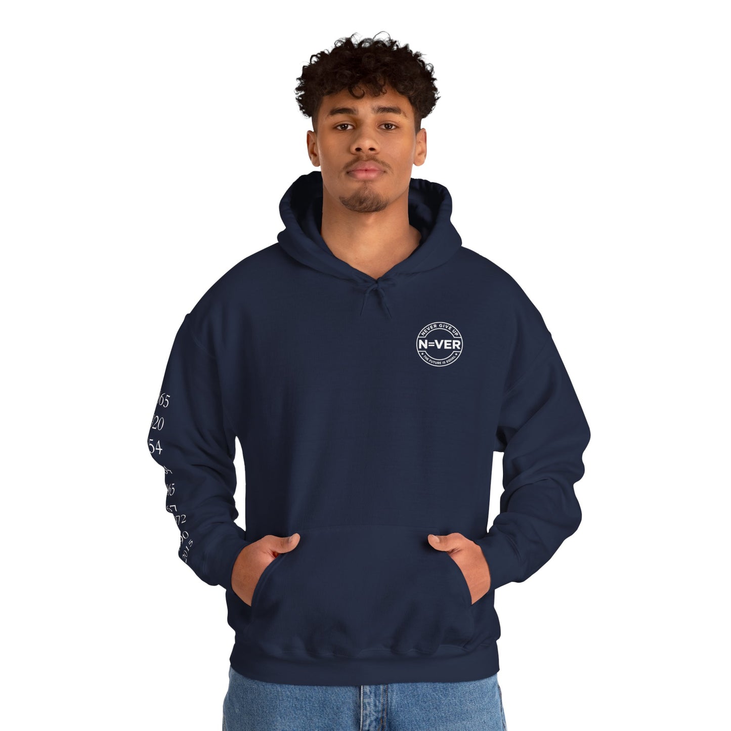 Anniversary Years Hoodie — Minimal Retro Logo Pullover with Sleeve Milestone Dates