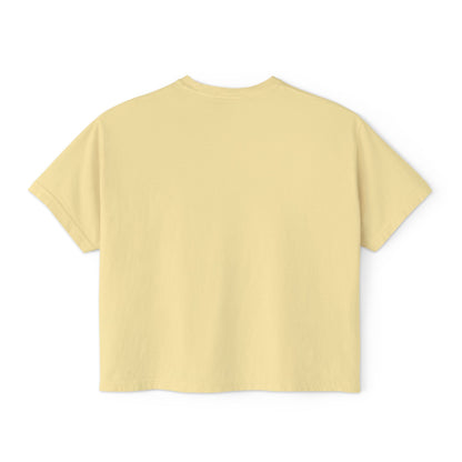 Reading Is Radical Women’s Boxy Tee — Vintage Bookshelf Graphic