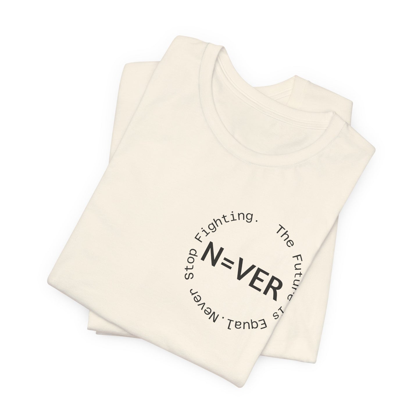 N-EVER Circular Signature Tee